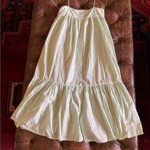 Zara Light Mint Smocked Top with Spaghetti Straps